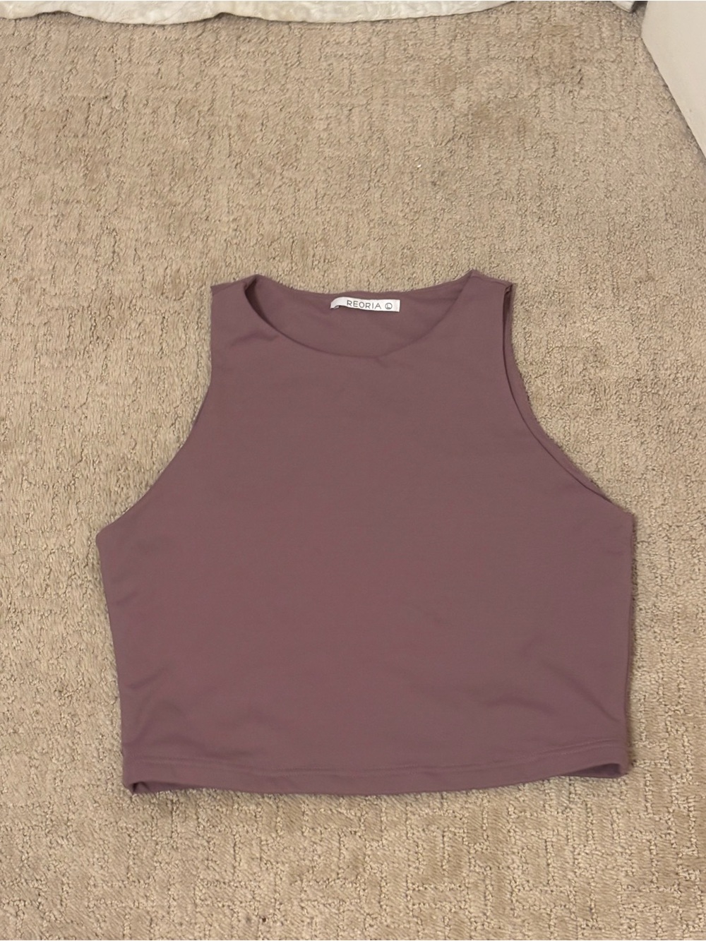 ReoRia Mauve High-Neck Cropped Tank